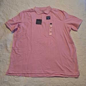 Croft & Barrow men's size XXL pink short sleeve polo shirt NWT